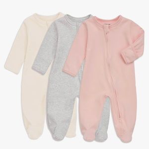 Aablexema Baby Footie 100% Cotton Pajamas Onesie Pack of Two